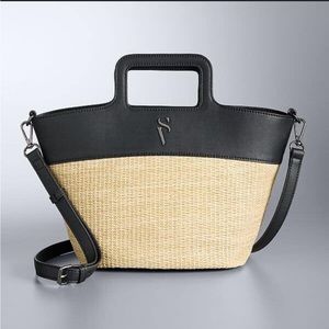 Women’s Simply Vera Vera Wang Top Handle Straw Satchel Bag
